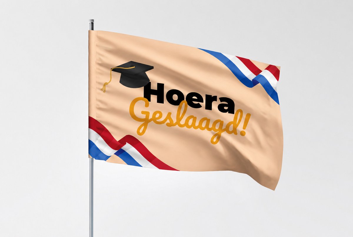 Geslaagd vlag 100 x 70 cm | Examen vlag | Geslaagd versiering | geschikt voor buiten | Examendecoratie | Examenversiering | gevelvlag geslaagd