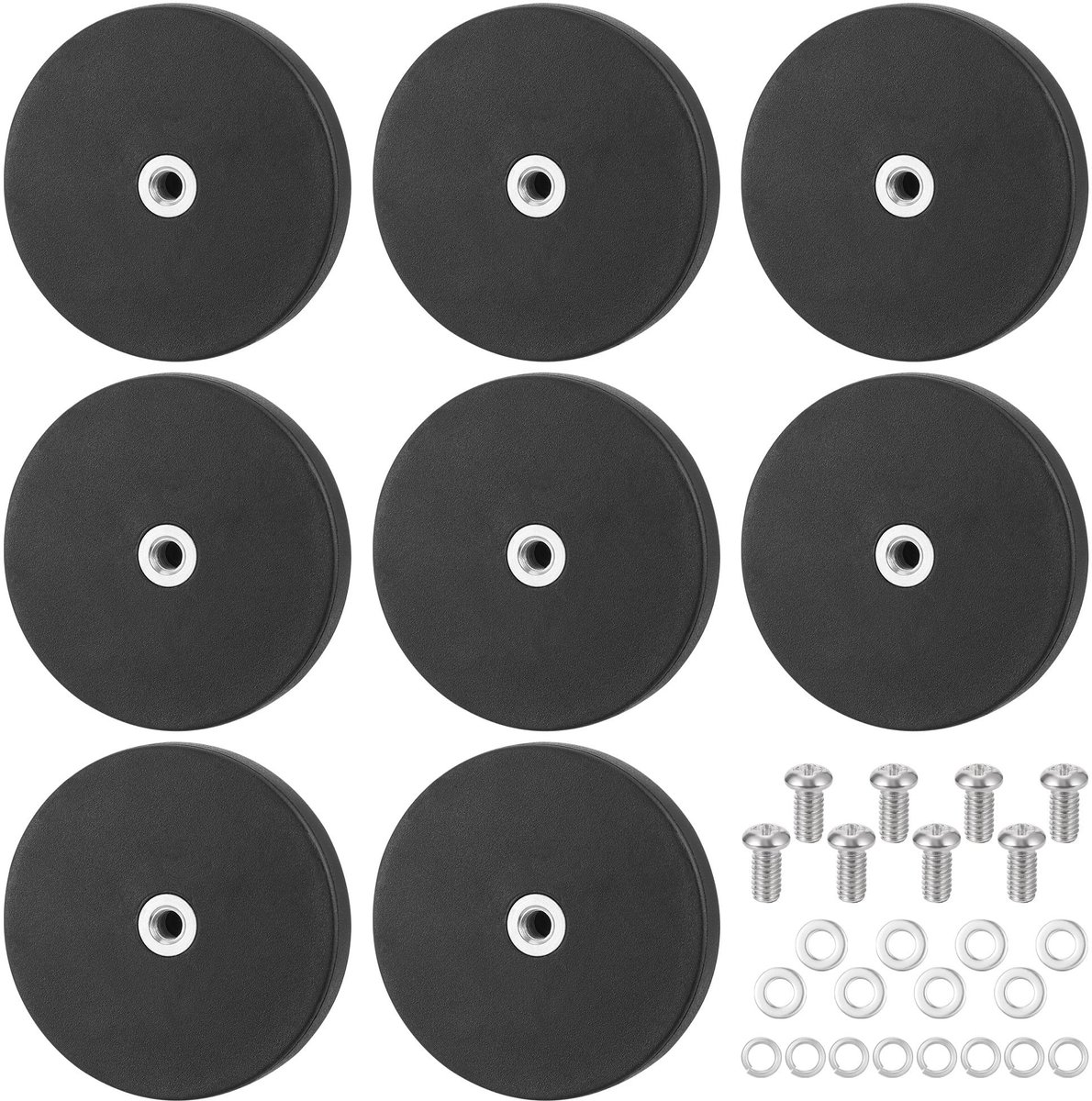 Dailygoods- Magneten Sterk - Rubbercoating - Antislip - Ø 43 mm - Set van 8 - Bescherming tegen beschadigingen - Neodymium Magneten