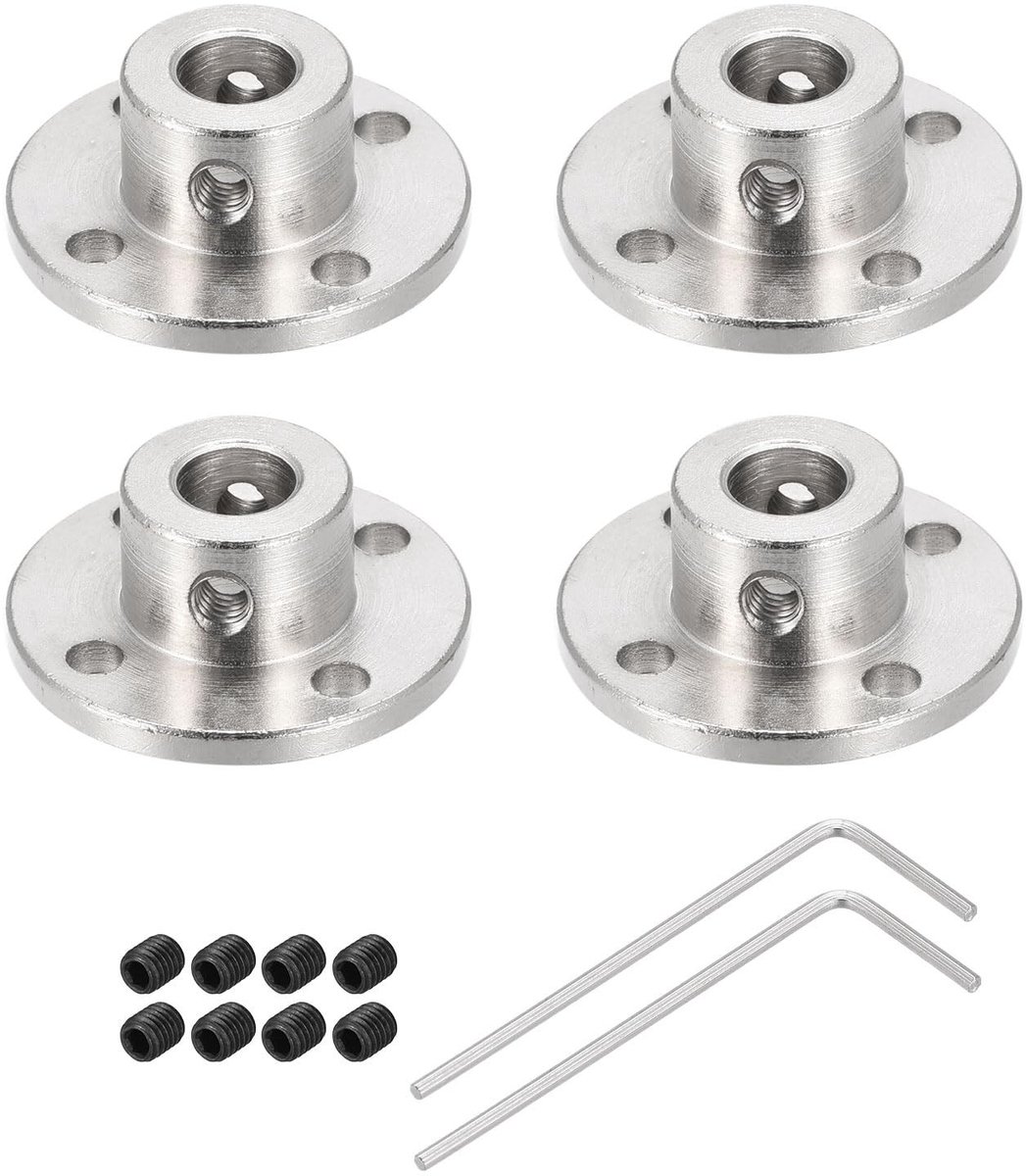 Dailygoods- Flens Koppeling 8 mm - Bevestigingsschroeven - Eenvoudige Montage - Stabiele Installatie - IJzer Galvanisering - Geschikt voor Stappenmotoren