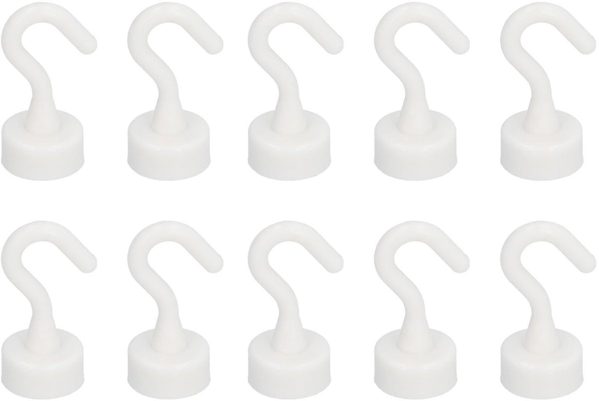 Magneethaken Set - Mini Haken - Keuken Badkamer - Extra Sterke Kracht - Compact Formaat - Wit