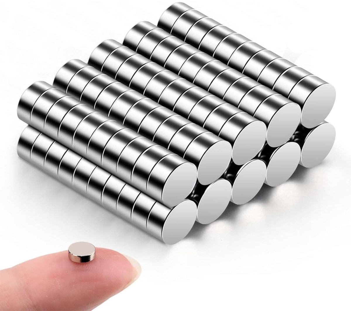 Dailygoods- Neodymium Magneten - Set van 80 - 5 x 1 mm - Sterke Magneten - Antislip Magneten - Roestvrij Staal - Geschikt voor Creatief Gebruik - Mini Magneten