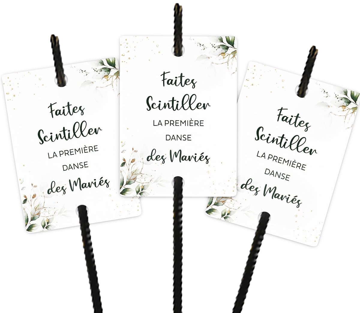 Dailygoods- Trouwlabels 50 Stuks - Cadeaulabels Karton - Decoratie Sterren - Eucalyptus Motief - 5 x 7 cm - Wit Karton