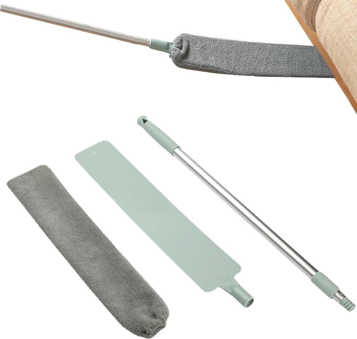Stofzuiger - Afstoftool Huishouden - Stof Vangen - Buigbare Microvezel - 98.5 cm Lengte - Blauw