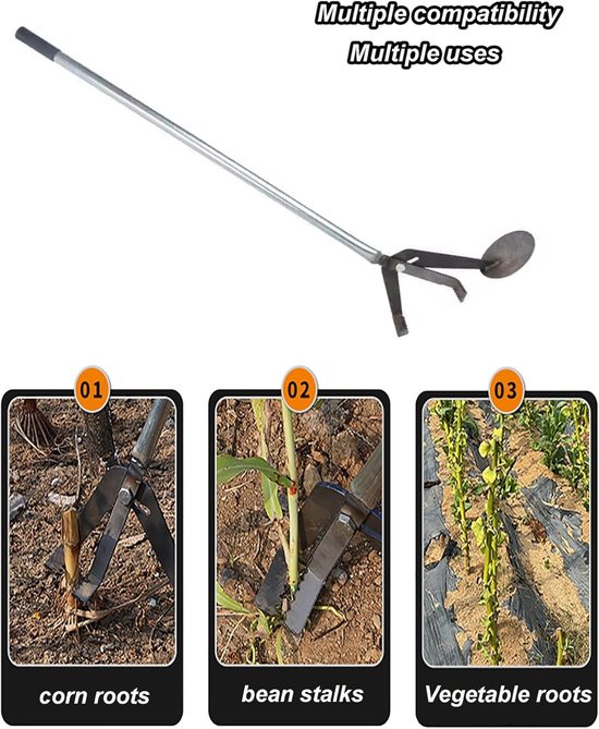 Zaailingstrekker Gereedschap - Wortelverwijderaar Stronken - Boomstronken Verwijderen - Ergonomisch Hefboomontwerp - 0-18 cm Klem - Zwart — afbeelding 2