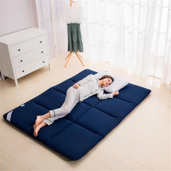 Japanse futonmatras - Opvouwbaar slaapbed - Comfortabel slapen - Traagschuim ondersteuning - 90 x 200 cm - Grijs — afbeelding 4