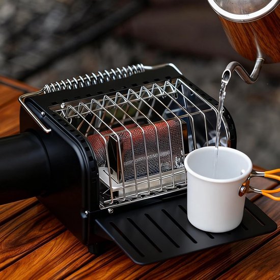 Tentkachel - Buitenverwarming - Kamperen en koken - Verstelbare vlam - 22 x 20 x 16 cm - Zilver — afbeelding 2