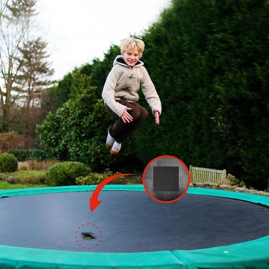 Trampoline Reparatie Kit - Trampoline Patch - Trampoline Herstellen - Weerbestendige Formule - 20 x 16 cm - Zwart van Merkloos — afbeelding 5