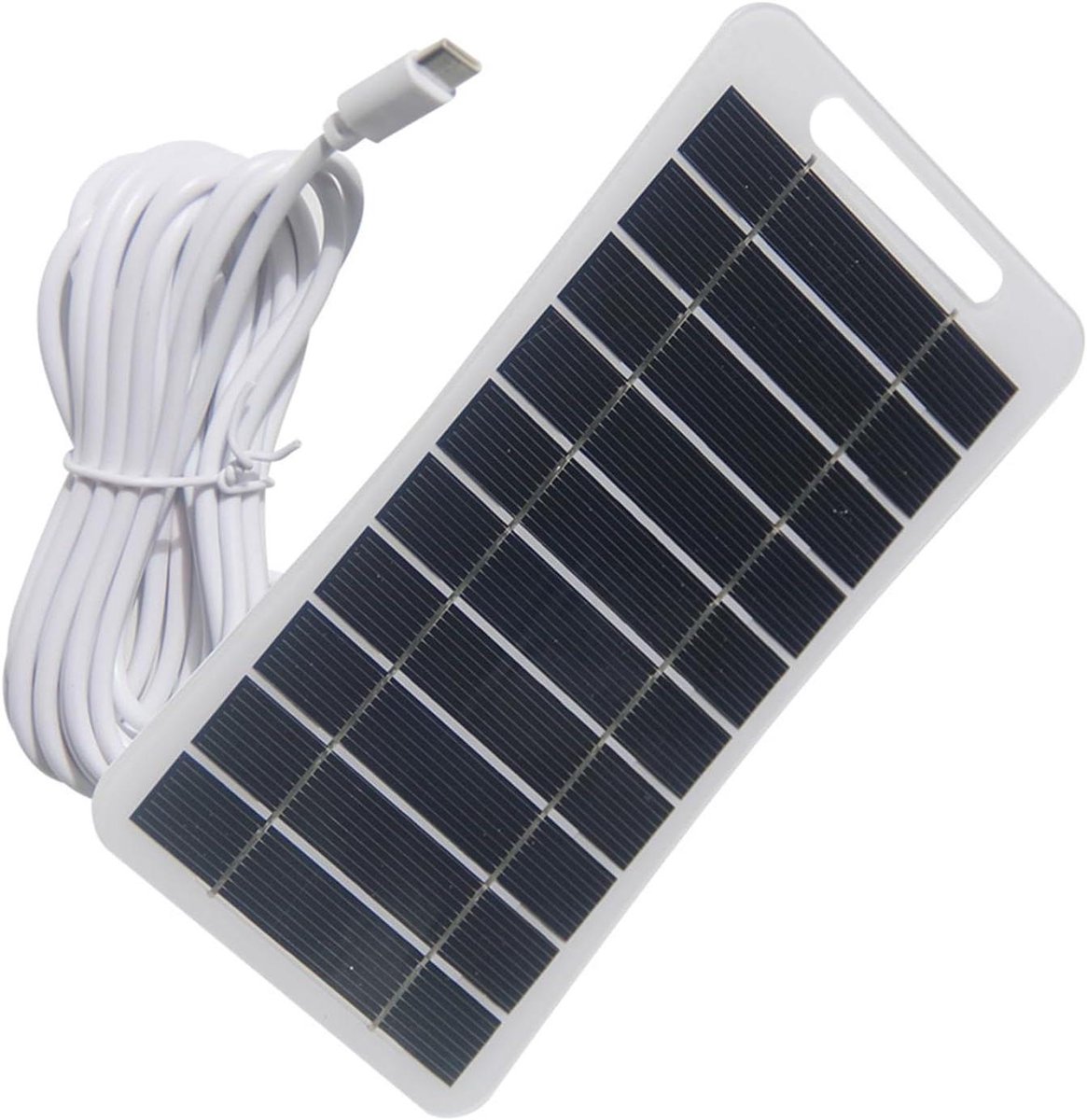 Zonnepaneel Deurbel - Camera Lader - Continu Stroom - 360° Verstelbaar - 2W 5V - Wit