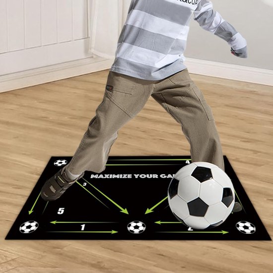 Voetbal Trainingsmat - Voetbalvaardigheid Oefenen - Balcontrole Verbeteren - Antislip Rubberen Ondergrond - 40 x 60 cm - Zwart — afbeelding 5