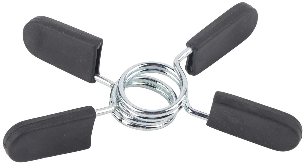 Dailygoods- Lente Kraag Clip - 2 Stuks - Barbell Halter Lock Klemmen - Veerkraagclips - Universele Pasvorm - Veilig Gewichtheffen - 25mm - Halterklem