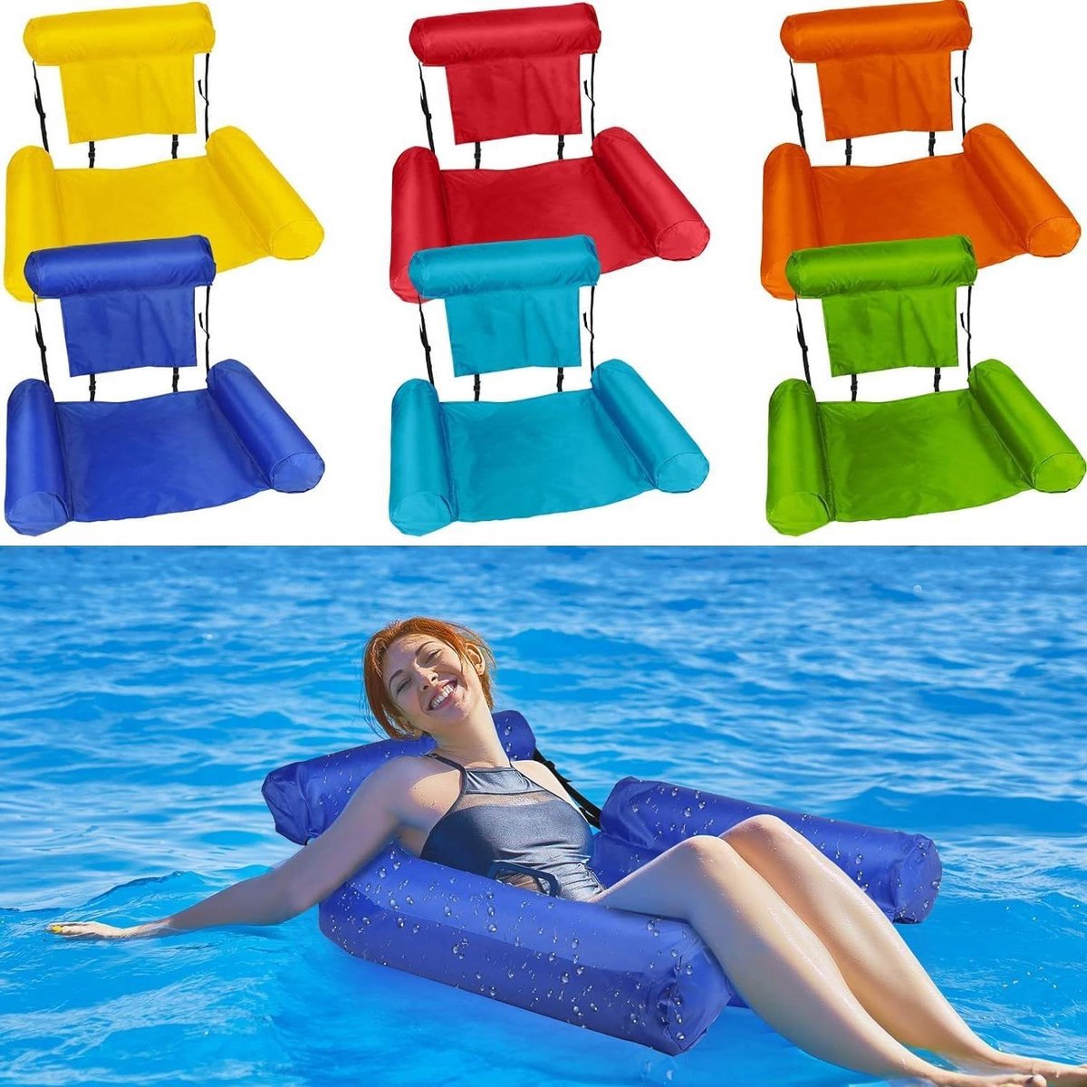 Opblaasbare Loungestoel - Waterstoel Vlotter - Watervermaak - Drievoudige Buis - 20L - Gee