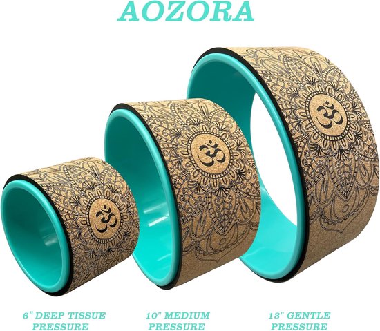 Yoga Wiel - Backbend Trainer - Flexibiliteit Verbeteren - Extra Dikke Vulling - 33 cm Diameter - Aqua — afbeelding 3