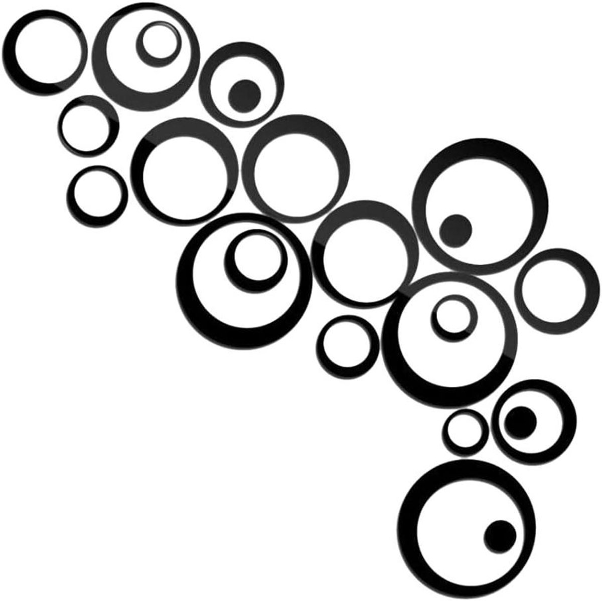 Spiegel Muurstickers - Decoratieve Cirkels - Woonkamer Decoreren - DIY Combinaties - 24 St