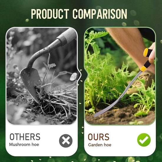 Onkruidsteker - Wortelverwijderaar Tuin - Onkruid Verwijderen - Ergonomisch T-ontwerp - 8 cm breed - Niet gespecificeerd — afbeelding 4