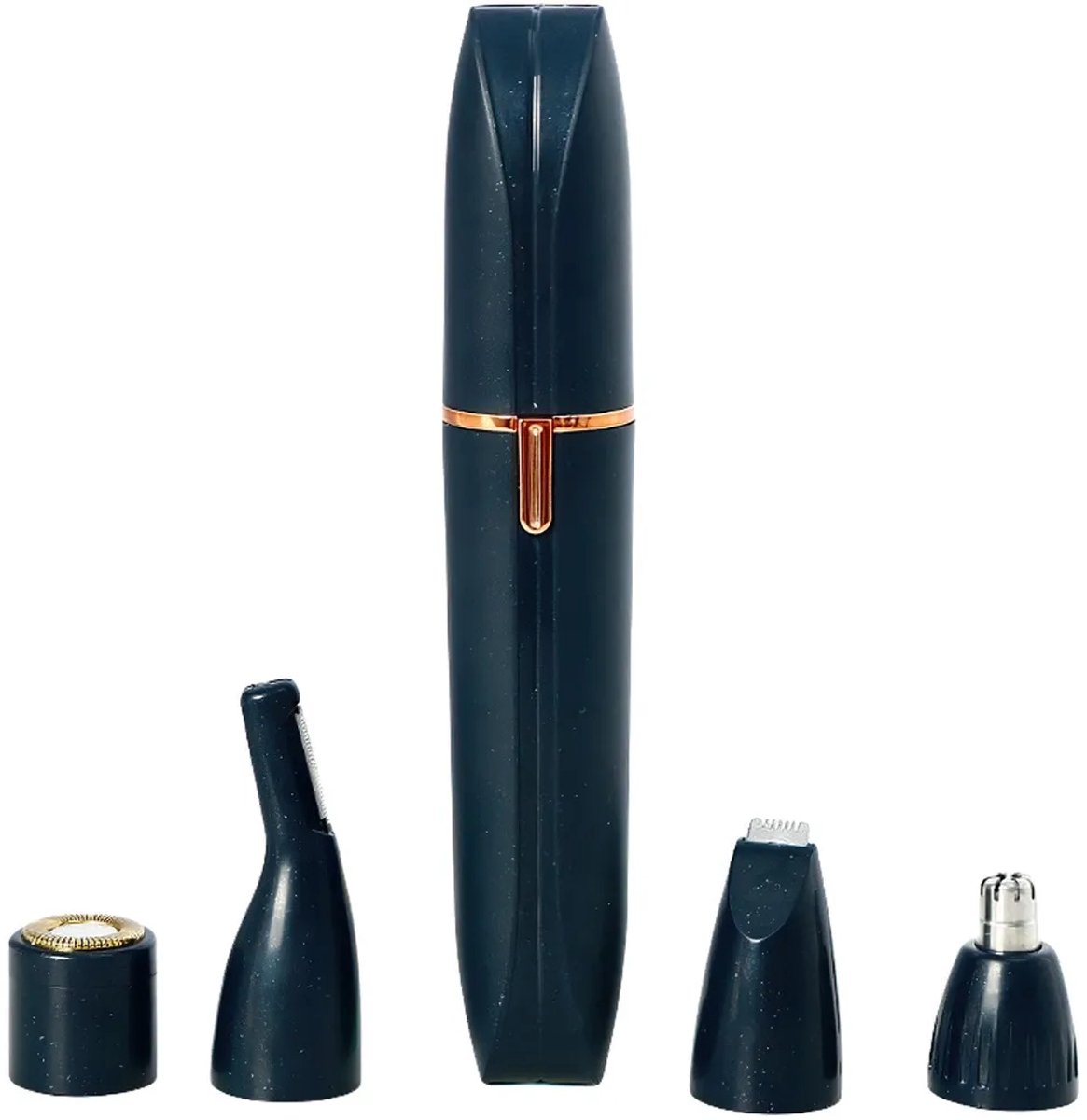 4-in-1 elektrische trimmer, wenkbrauwtrimmer, draadloos scheerapparaat, neushaartrimmer, oplaadbaar, lichtgewicht en draagbaar, blauw.