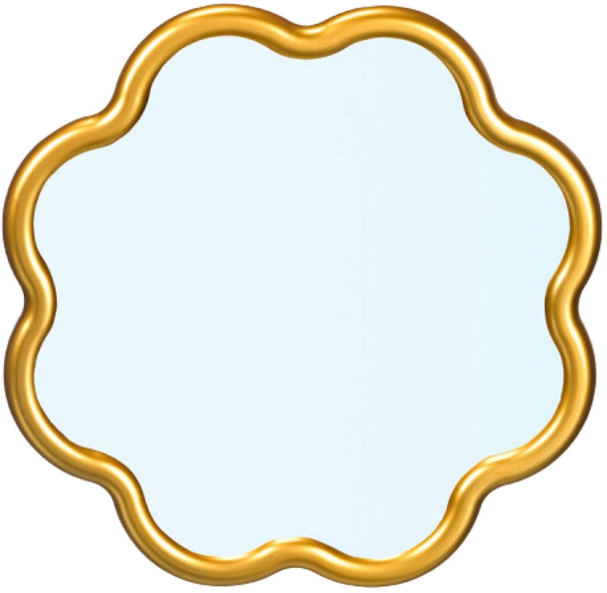 Giftdecor Spiegel flower - goud - 40 x 40 cm - bloem vorm - wandspiegel