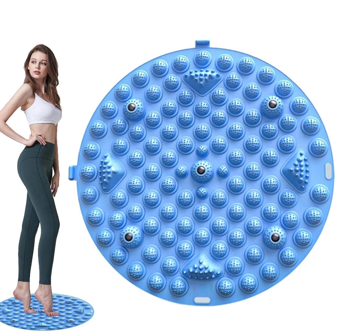Voetmassagemat - Reflexologie mat - Voetontspanning thuis - Ergonomische drukpunten - 38 x 38 cm - Grijs