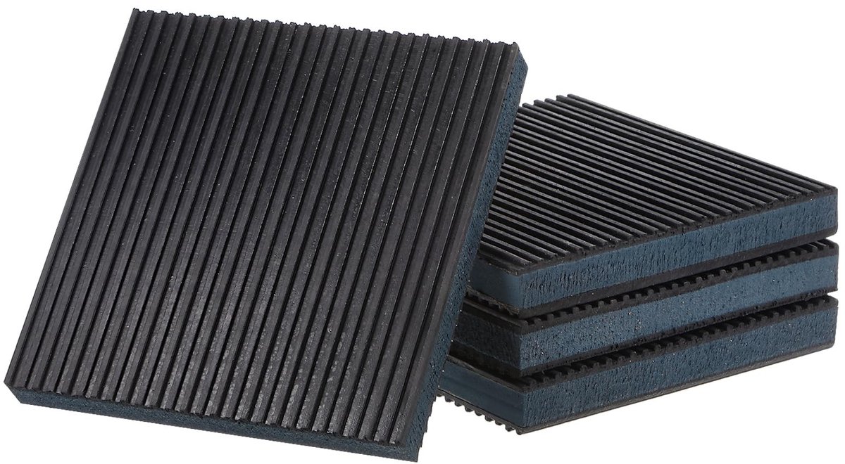 Dailygoods- Anti-vibratie Pads - 4 Stuks - EVA Schuimrubber - Antislip - Geluidsreductie - Olie- en Weerbestendig - 15,2 cm x 15,2 cm x 2,2 cm - Vibratieisolatie