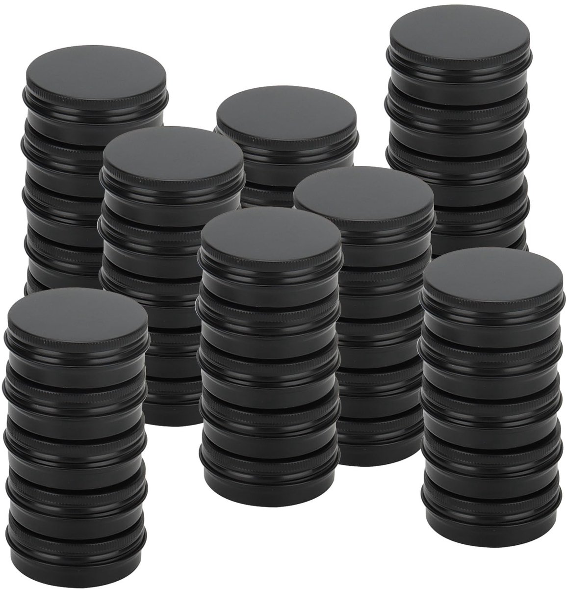 Dailygoods- Aluminium Blikjes 40 Stuks - 30 ml/1 oz - Zwart - Metalen Potten - Schroefdeksel - Reiscontainers - Opbergblikjes