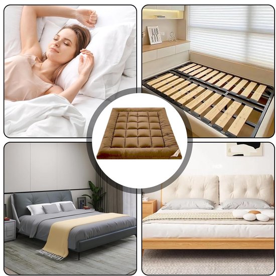 Matrasmat Tatami - Slaapmat Autostoel - Verhoogde Slaapervaring - Verdikt 8 cm Ontwerp - 120 cm - Bruin — afbeelding 4
