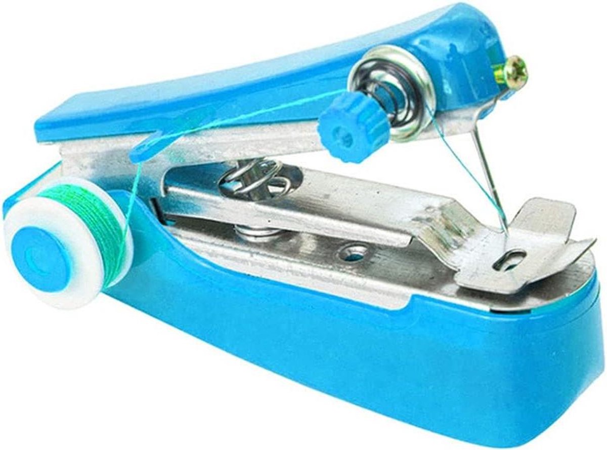 Mini Naaimachine - Handheld Naaimachine - Kleine Reparaties - Draadloos Draagbaar - 105x75mm - Blauw