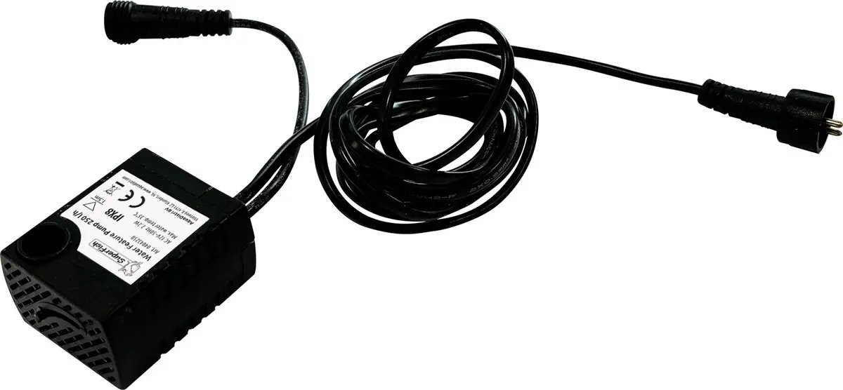SuperFish Wasserspel vervangpomp 250 l/u | 4W | opvoerhoogte ca. 0,5 m | 12 mm aansluiting