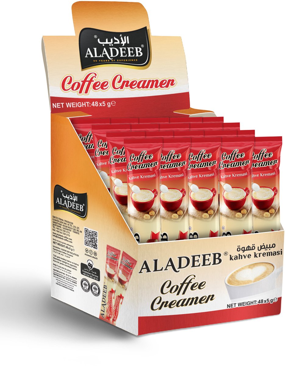 Aladeeb Premium - Coffee Creamer Voordeelverpakking - Kahve Kreması Sticks - 48 x 5 gr