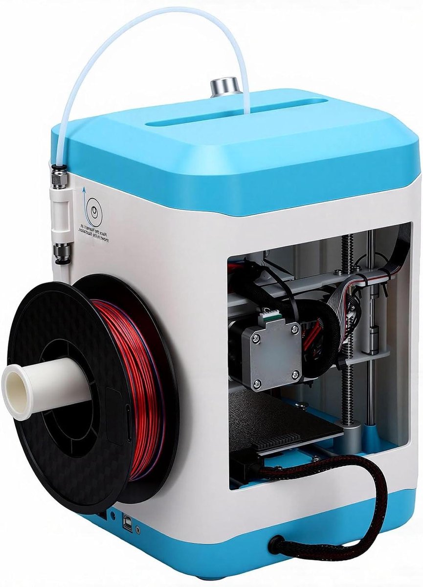 Desktop 3D-printer - Mini 3D-printer - Hobby Projecten - Automatische Waterpasstelling - 100x110x100 mm - Wit