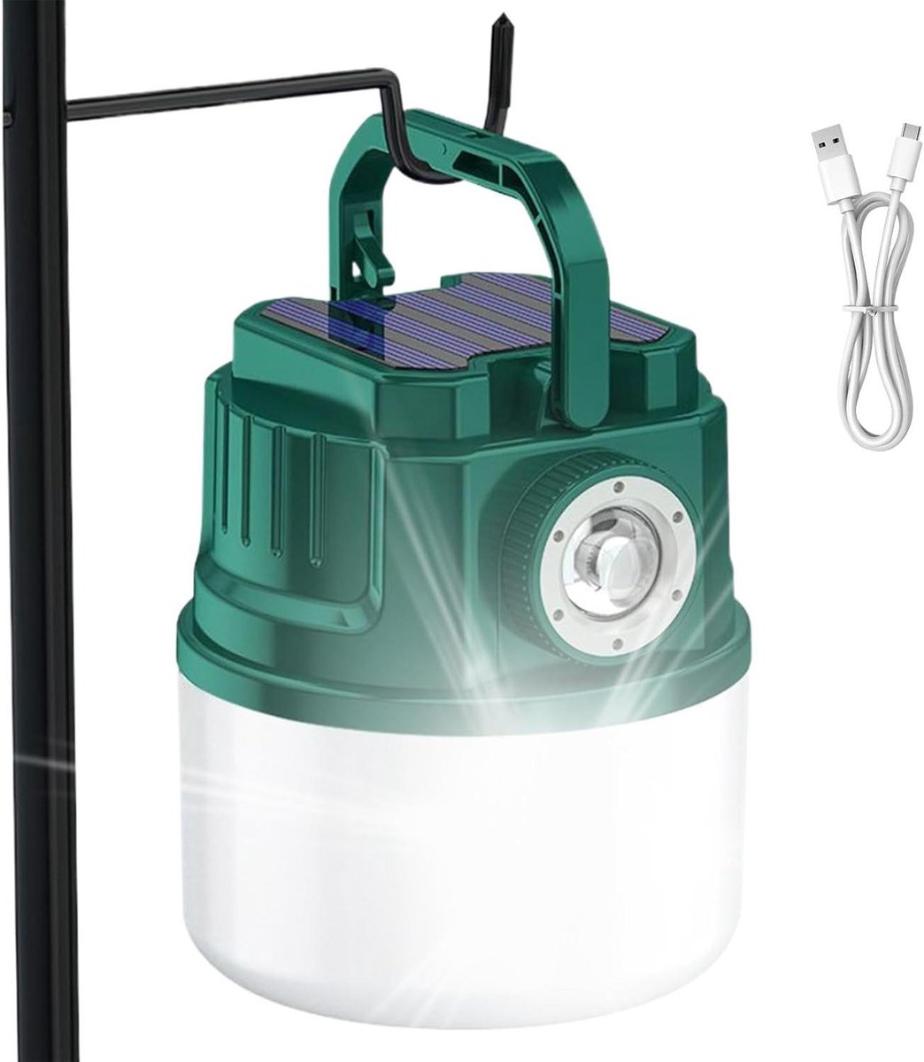 Handlantaarn op zonne-energie - Kampeerlamp Buitenlamp - Kamperen Wandelen - Draagbaar Com