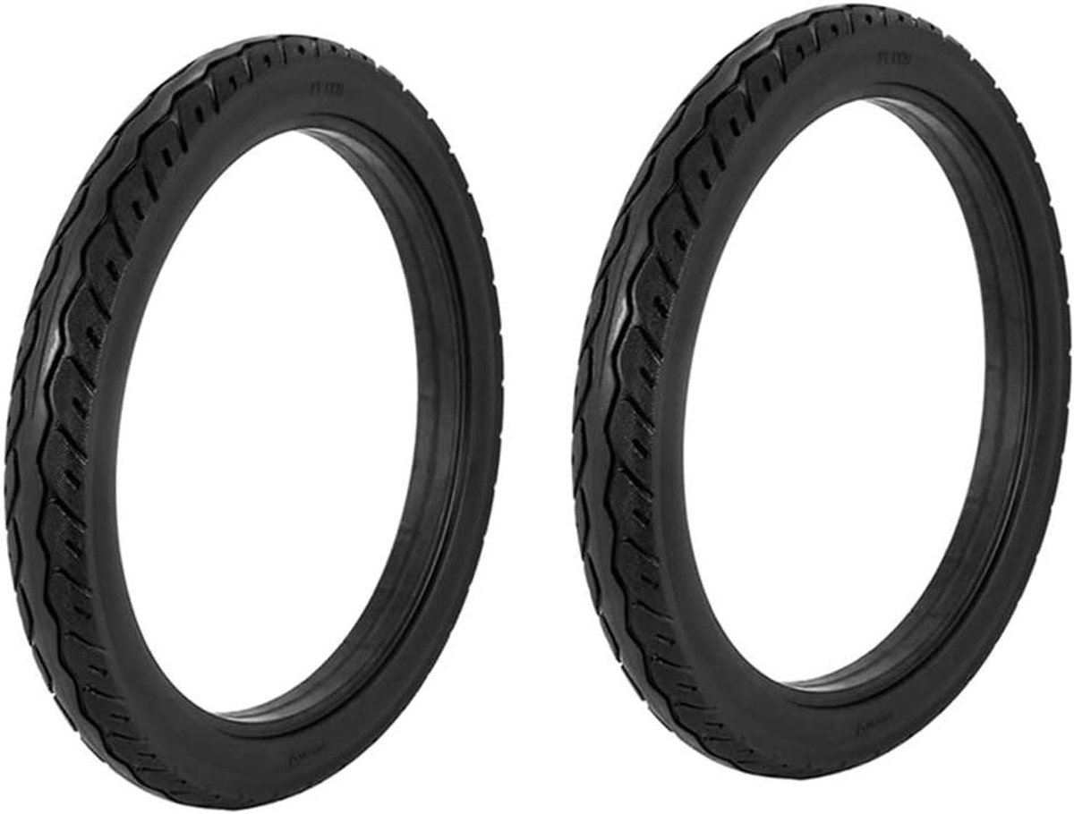 Fiets Massieve Banden - Antislip Banden - Veilig Fietsen - Nooit Lekke Banden - 2 Stuks 16 Inch - Zwart