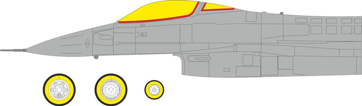Eduard Modelbouwpakket - EX1180 TF Maskering Set voor Lockheed Martin F-16CJ Block 50 - Accessoires set - 1:48 - Modelbouw