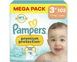 Pampers - Premium Protection - Maat 3+ - Mega Pack - 102 luiers - 7/11KG