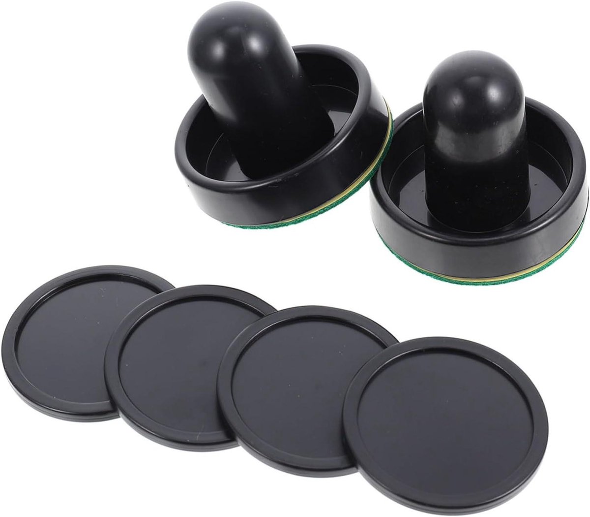 Airhockey Accessoires Set - Paddles en Pucks - Indoor Spelplezier - Duurzaam Kunststof Materiaal