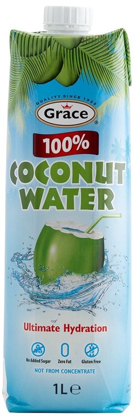 Grace 100% Kokoswater - 8 x 1L - Voordeelverpakking