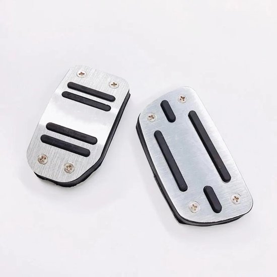 Voetpedaal Covers - Gaspedaal Rem - Veiliger Rijden - Antislip Rubber - Set van 2 - Zilver — afbeelding 2