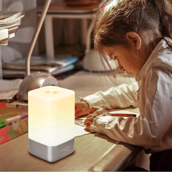 Wekker met Sfeerverlichting - Natuurlijke Geluiden - Rustig Wakker Worden - Zonsopgang Simulatie - 10x10x17.5 cm - Wit — afbeelding 4