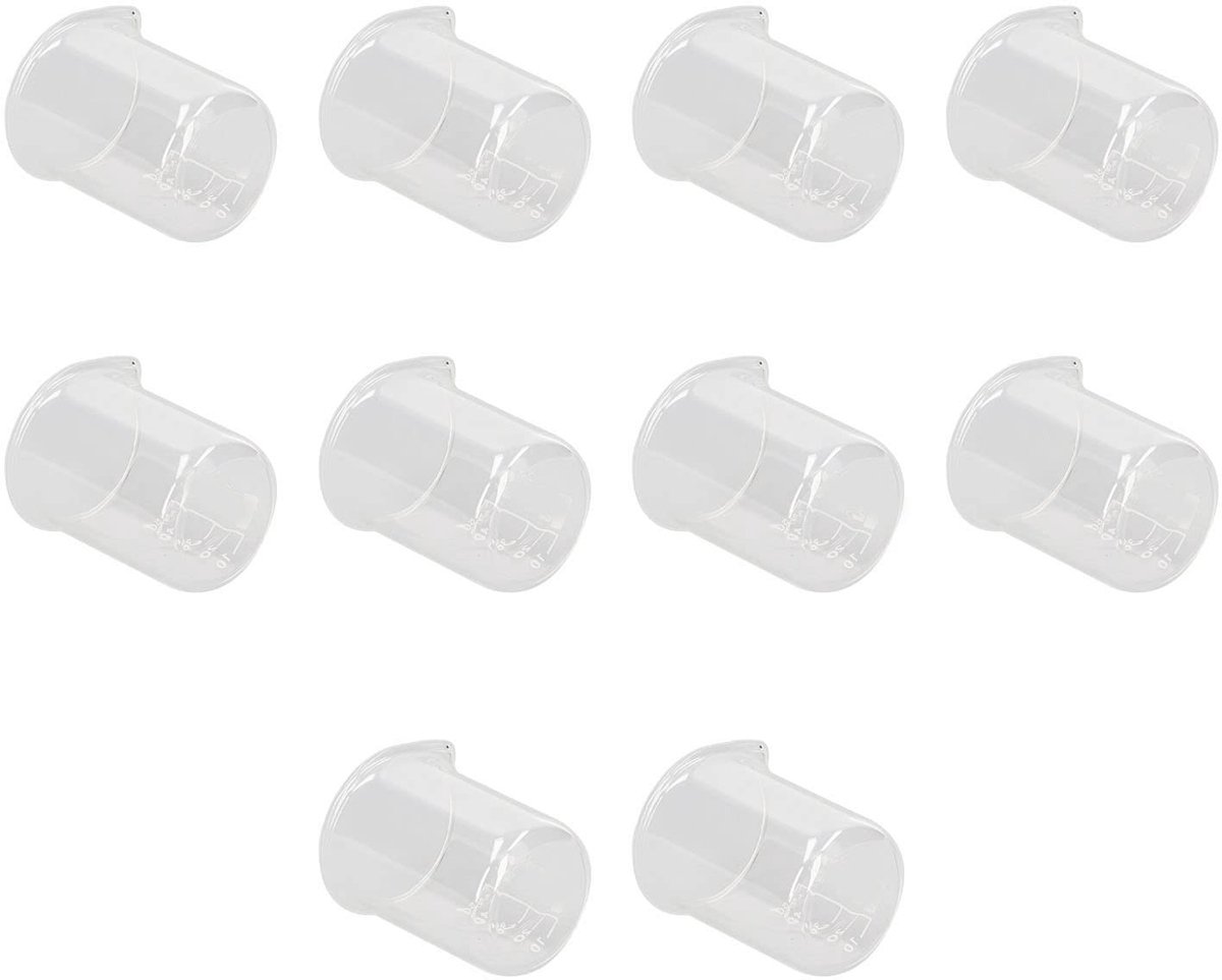 Dailygoods- Laboratoriumglasbeker 50 Ml Dikke - Set van 10 - Duidelijke Schaallijn - Zuur- en Alkalibestendig - Hoogwaardig Borosilicaatglas - Makkelijk Schoon te Maken - Maatcilinder