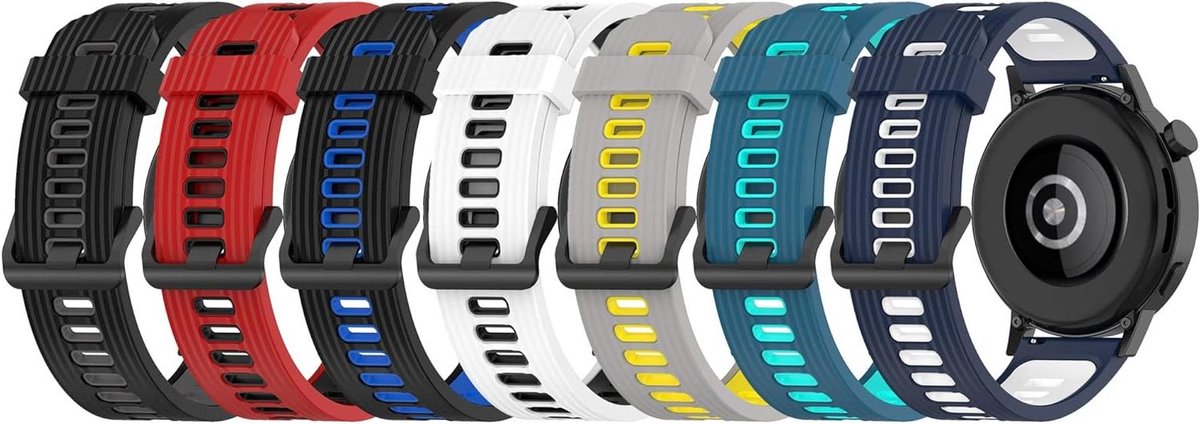 Reservearmband Smartwatch - Siliconen band - Dagelijks gebruik - Zacht en duurzaam - 22 mm - Zwart
