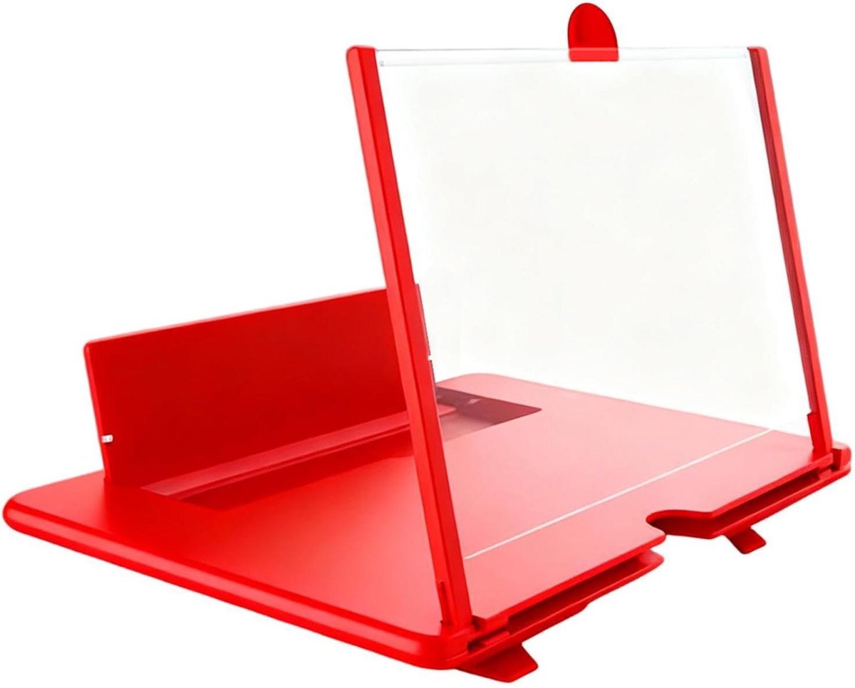 Schermvergroter - Telefoonversterker projector - Films kijken - 3D High-Definition - 22x17x16.6cm - Rood