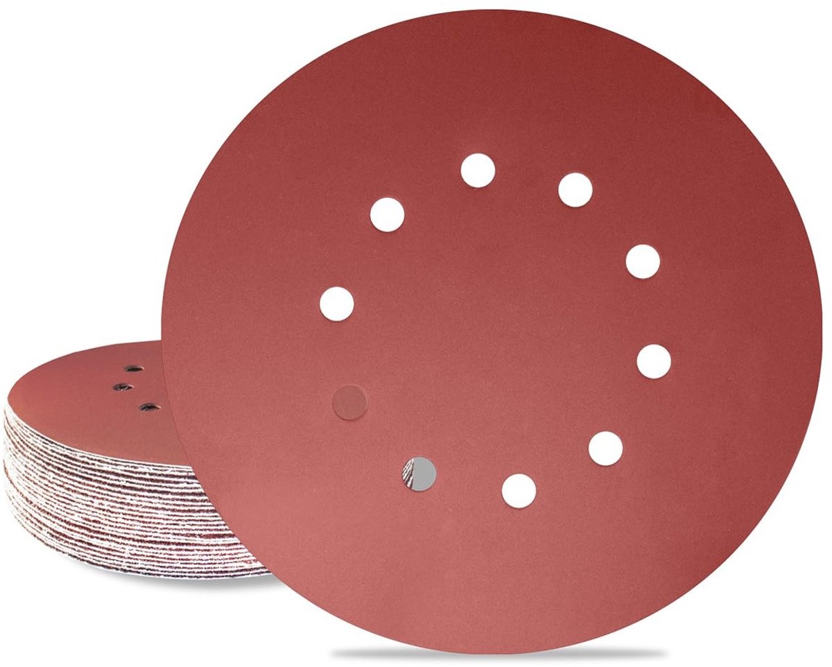 Dailygoods- Schuurpapier Set 225mm - Schuurpapier P2000 - Schuurschijven Rond - Klittenband - 25 Stuks - Voor Excentrische Schuurmachine