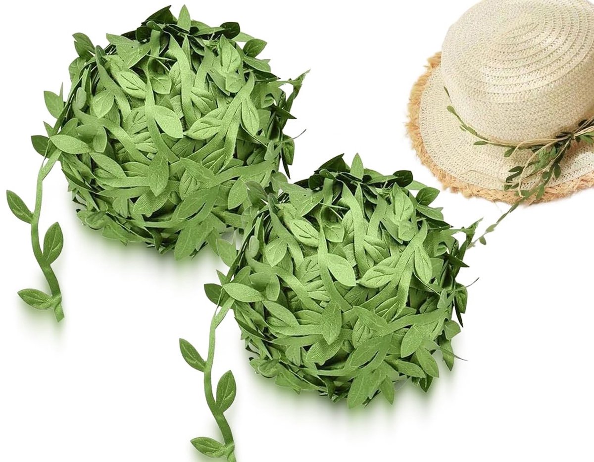 Dailygoods- Plantenlint 20 m - Decoratief Lint - Kunstmatige Klimop - Bladkoord - Flexibel Gebruik - Luxe Zijde Materiaal - Decoratielint
