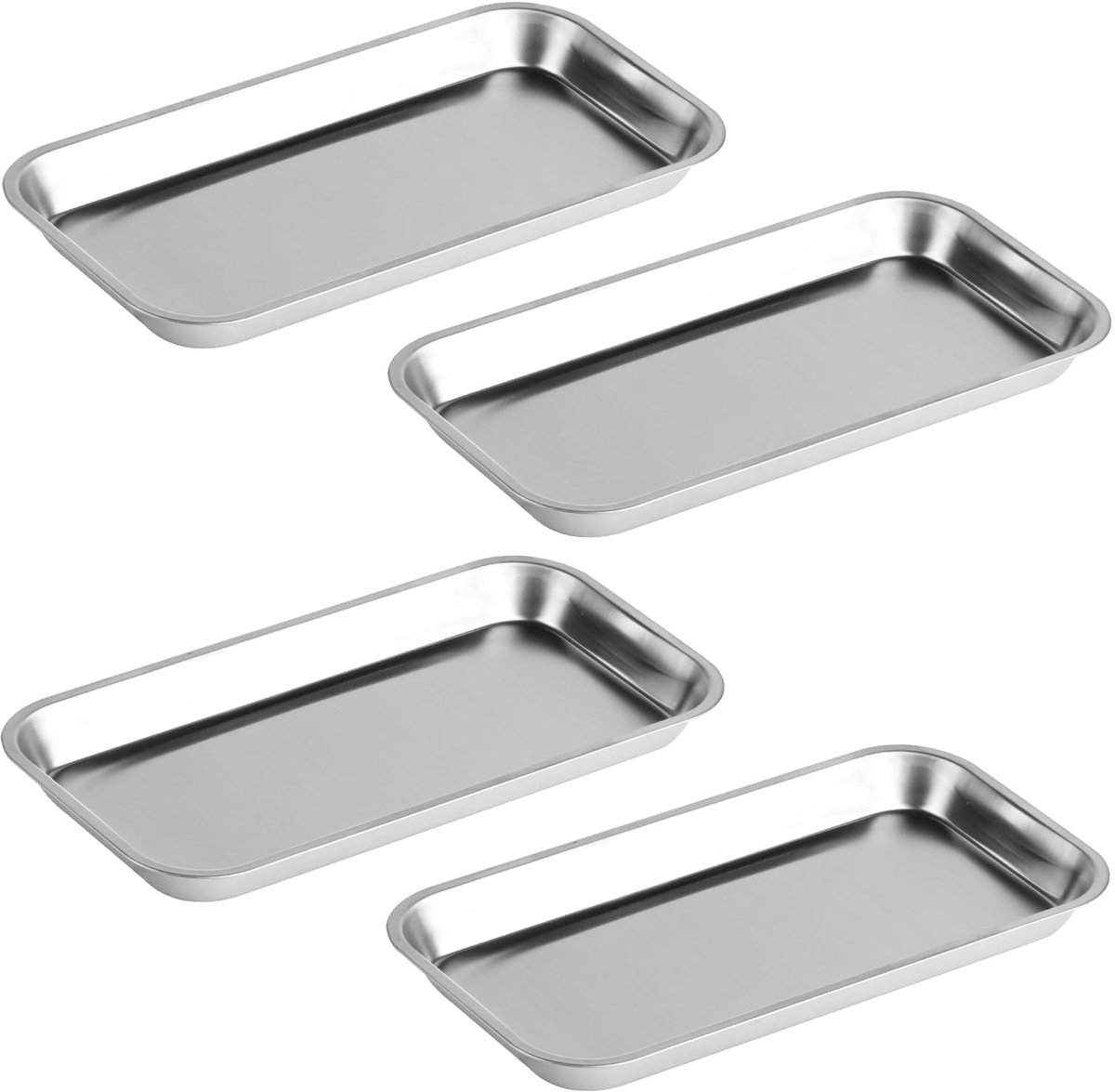 Dailygoods- Dienblad Roestvrij Staal - Rechthoekig - Stapelbaar - Waterdicht - Duurzaam - Vaatwasserbestendig - Serveerschaal