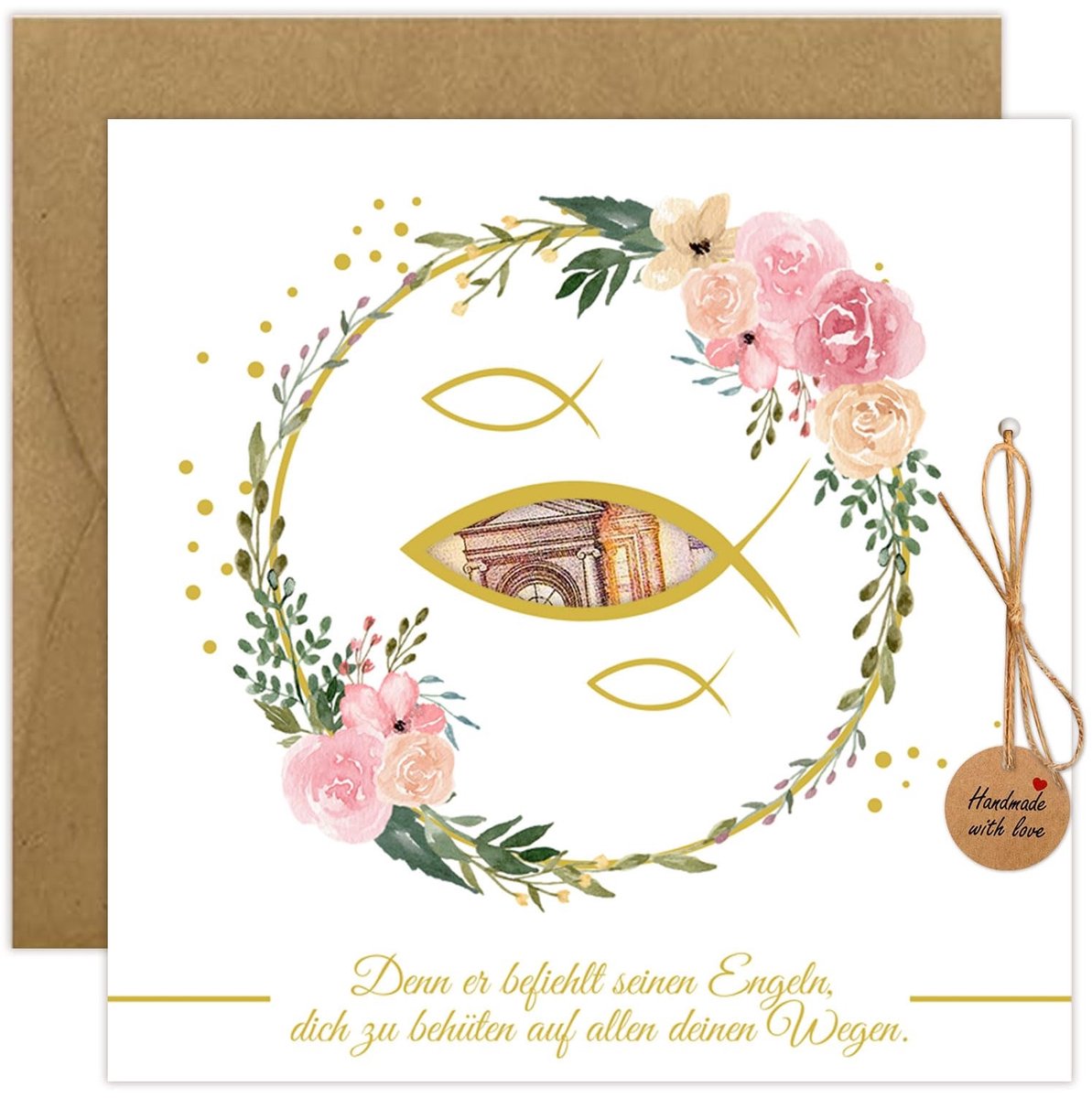 Dailygoods- Doopgeschenk Kaart Creatief - Geldcadeau - Envelop - Decoratie - Geschikt Voor Feestelijke Gelegenheden - Persoonlijke Zegenwensen - Cadeaukaart