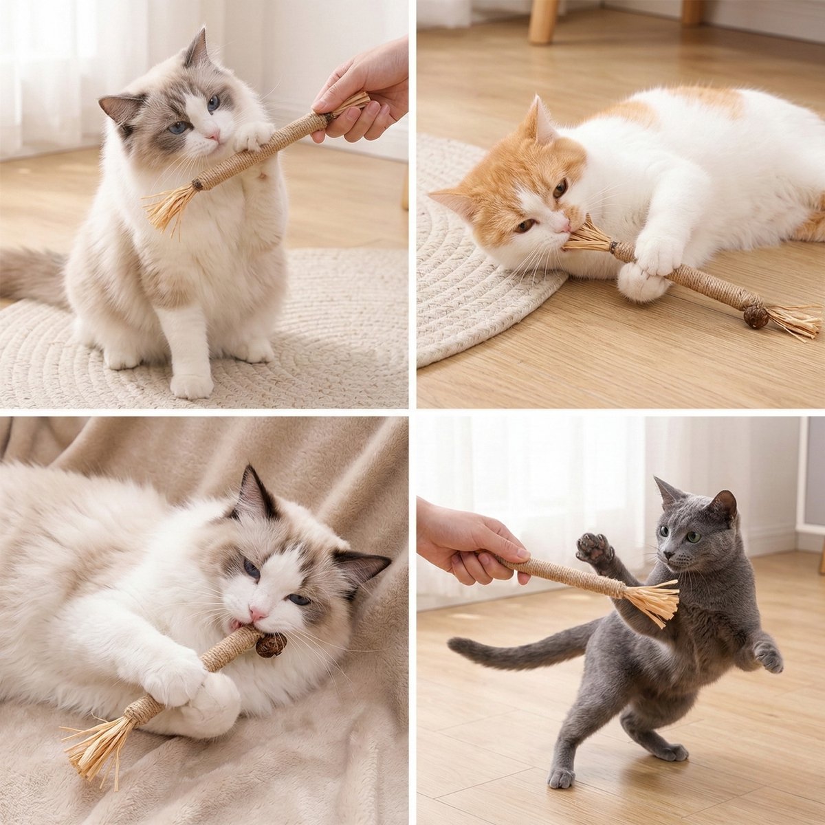 FURTASTIC® Matatabi Stokjes voor Katten - 8 Stuks – 100% Natuurlijk Catnip Kattenspeelgoed - Kauwstokjes Kat — afbeelding 6