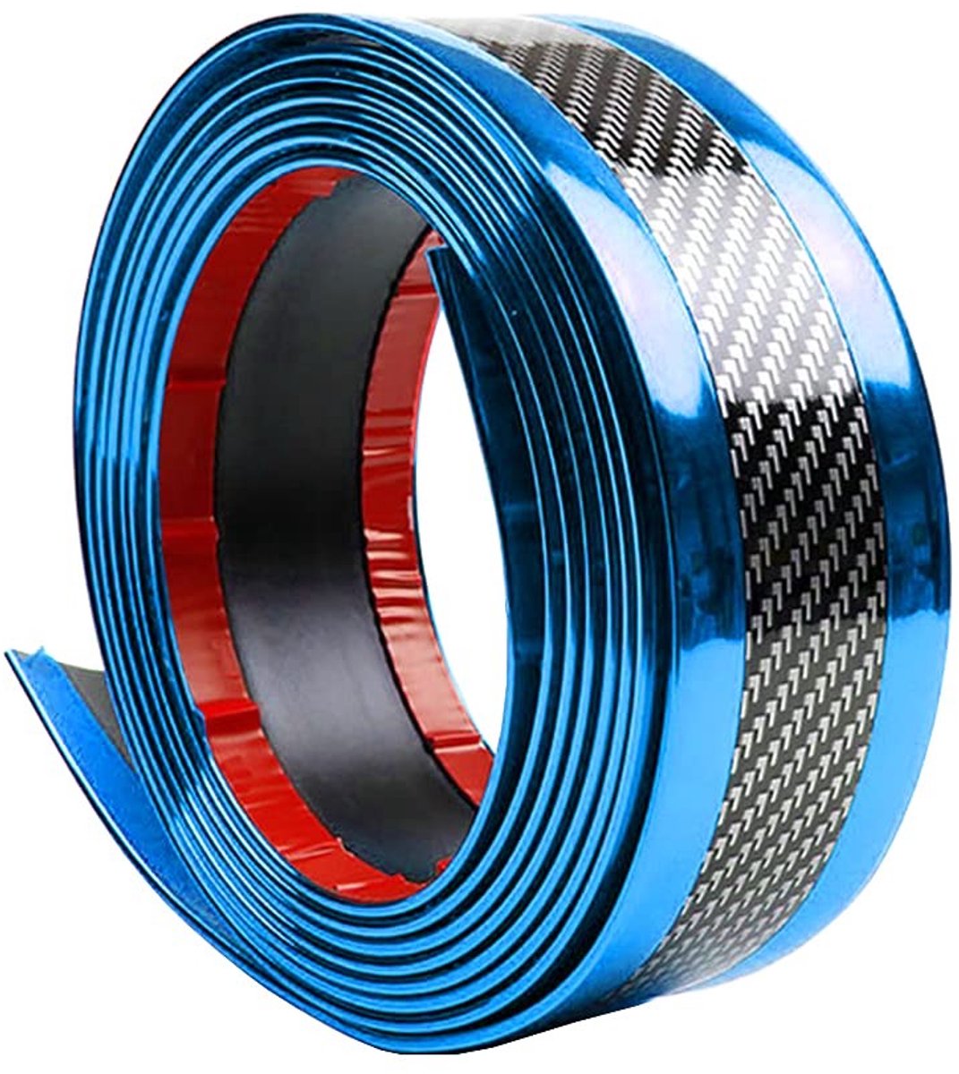 Dailygoods- Bumperbescherming Krasbestendig - Rubber/Koolstofvezel - Zelfklevend - 250 cm x 5 cm - Universeel - Bescherming tegen Wrijving - Bumperstrip