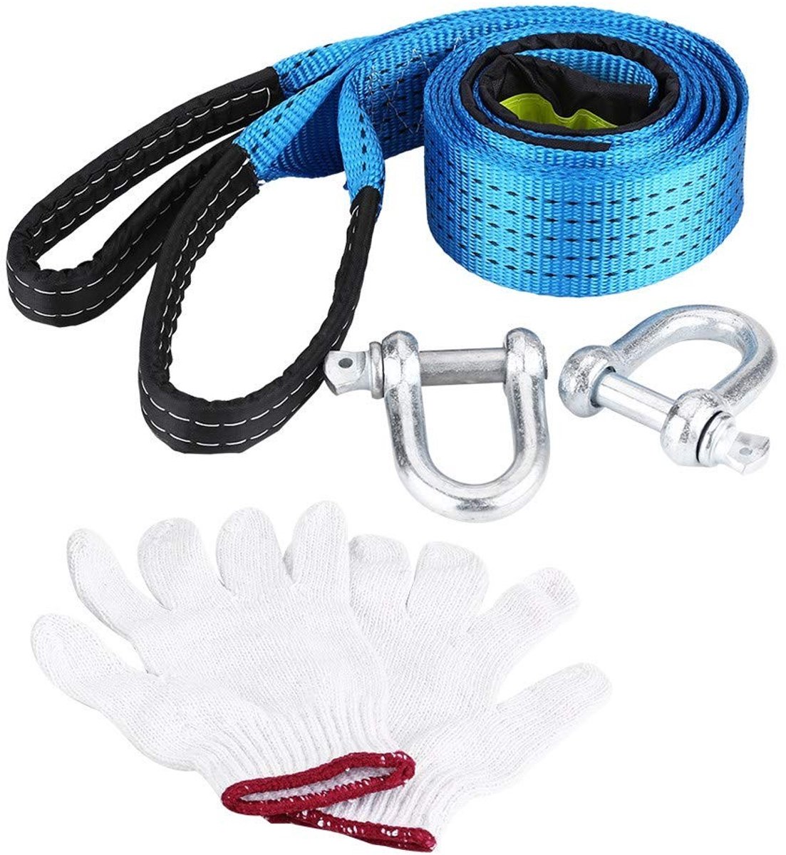 Dailygoods- Spanbanden 3 Meter - Sjorbanden - U-vormige Haken - Veiligheidsslot - Polyester/Koolstofstaal - Tot 8 Ton - Sleepkabel
