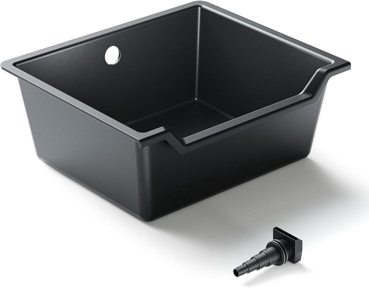 QUOVO® Vijverbak - Vijver - Waterschaal - Zwart - 8cm x 3cm x 7cm
