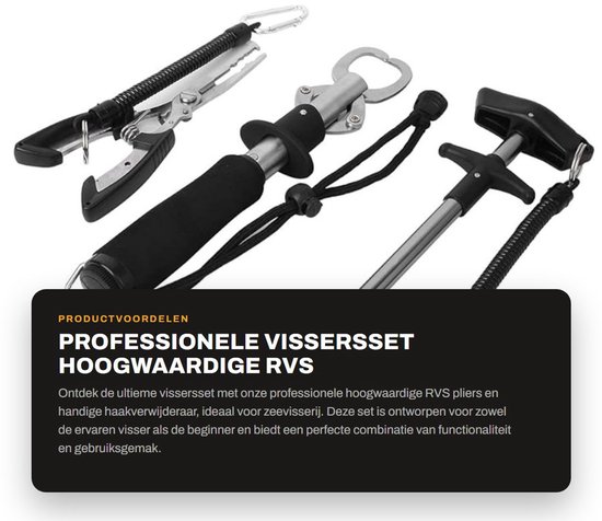 Professionele Vissersset - Hoogwaardige RVS Pliers met Haakverwijderaar voor Zeevisserij van Merkloos — afbeelding 4