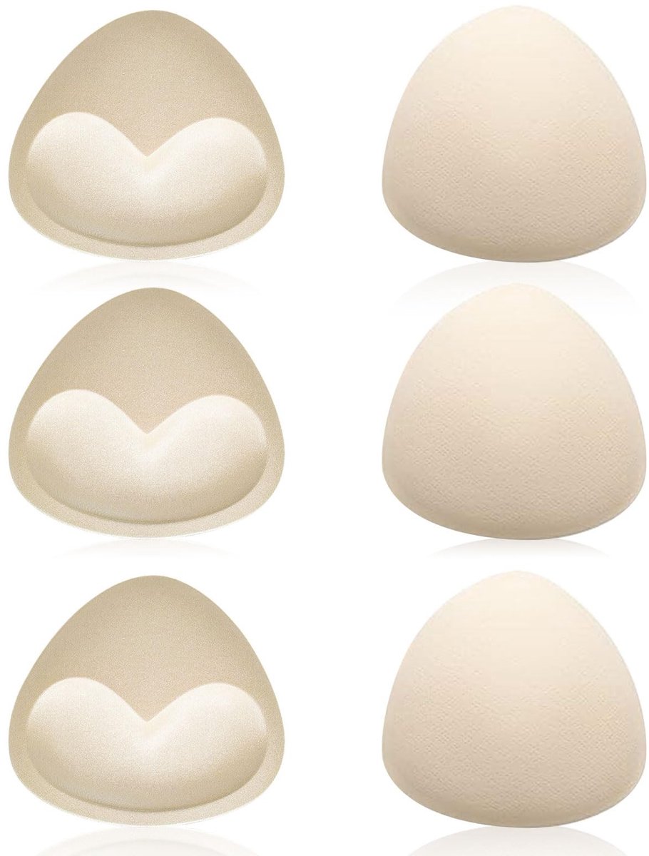 Dailygoods- Beha-pads 3 Paar - Afneembare Push-up Cups - Ademend Comfort - Vervangstukken voor Sportbeha - Driehoekige Vulling - Perfecte Verpakking - Borstpads
