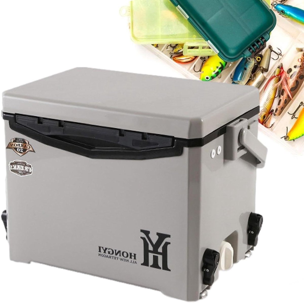 Harde Koeler - Reis Ijsbox - Picknick Buiten - Compacte Drankhouder - 20L Capaciteit - Grijs